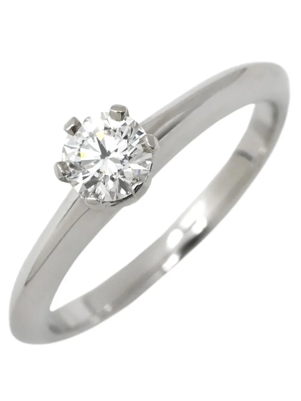 Tiffany & Co Ring Solitaire Diamond Platinum Silver T& Single Standing Claw